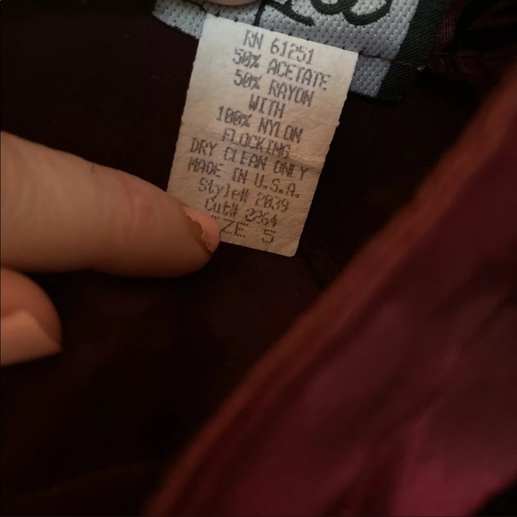 Vintage 90s mini skirt burgundy and the other burn out junior size 5 - Picture 3 of 4